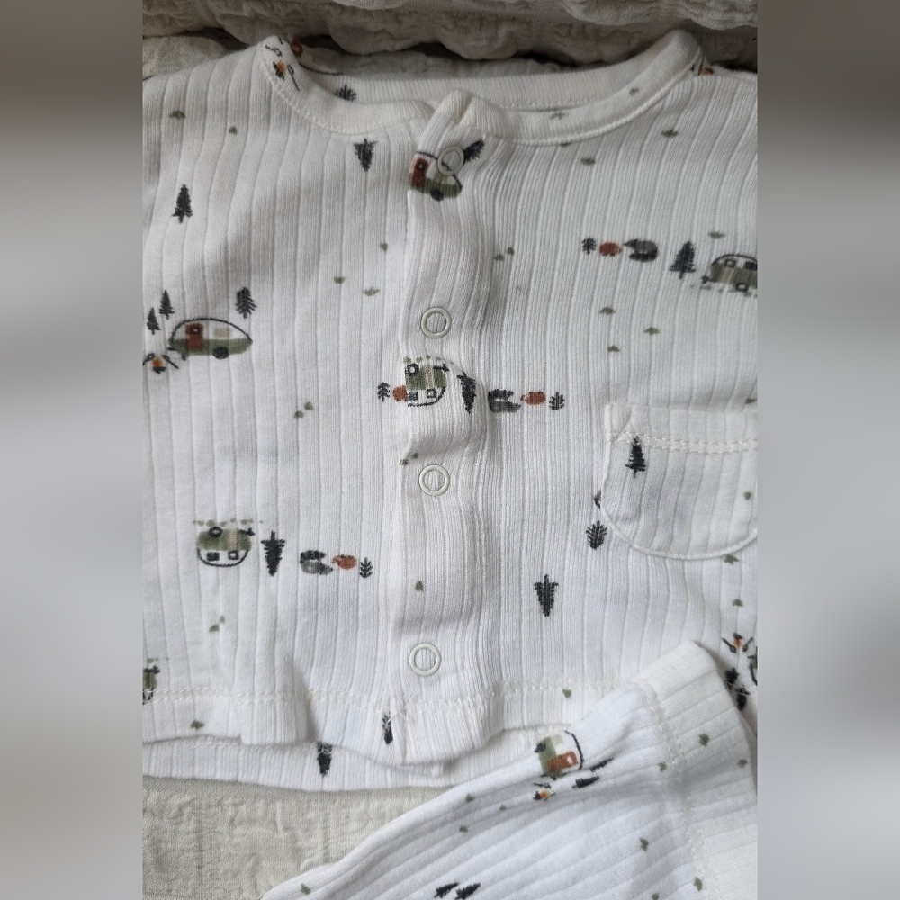 White Kids Pajamas with Fun Print - Picture 2 of 4